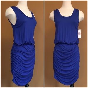 Royal Blue Sweet Pea Ruched Jersey Tank Dress - Size S
